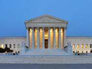 us supreme court building at dusk 