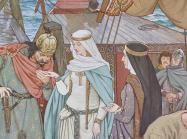 William Brassey Hole, detail of The Landing Of St. Margaret at Queensferry AD 1068, 1889. Scottish National Portrait Gallery.