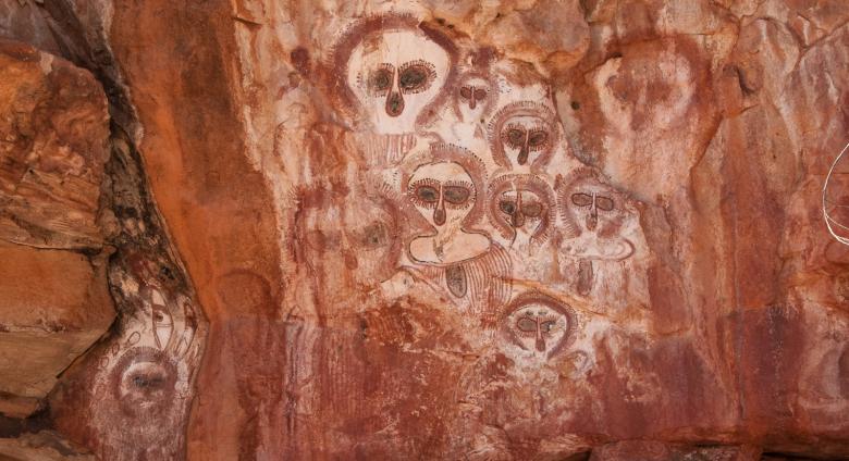 Aboriginal rock art on the Barnett River, Mount Elizabeth Station.