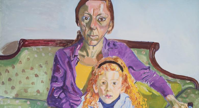 Alice Neel, (American, 1900–1984) Linda Nochlin and Daisy, 1973 Oil on canvas 55 7/8 × 44 in. (141.9 × 111.8 cm) Museum of Fine Arts, Boston, Seth K. Sweetser Fund © The Estate of Alice Neel