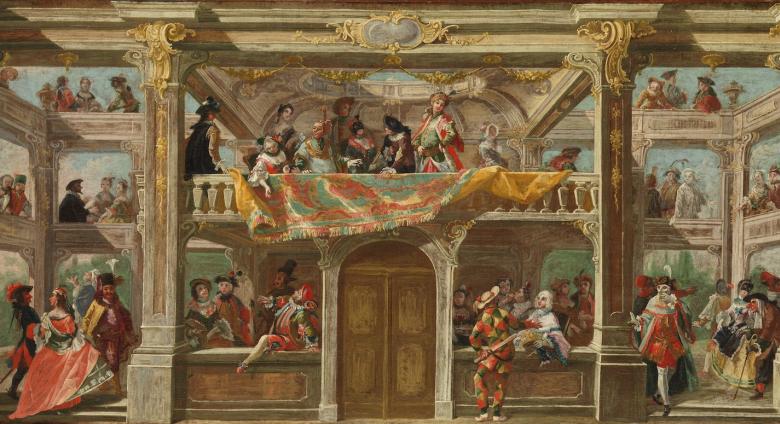 The Metropolitan Museum of Art, New York. Andreas Altomonte, A Masked Ball in Bohemia, 1748. Oil on canvas. 19 x 38 in. (48.3 x 96.5 cm.).