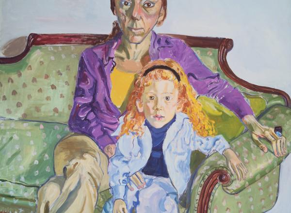 Alice Neel, (American, 1900–1984) Linda Nochlin and Daisy, 1973 Oil on canvas 55 7/8 × 44 in. (141.9 × 111.8 cm) Museum of Fine Arts, Boston, Seth K. Sweetser Fund © The Estate of Alice Neel