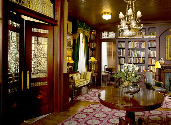 interior view of the lush furniture and lavish display of artwork at the AMWA, later referred to as the 'thumbprint' of this wealthy collector