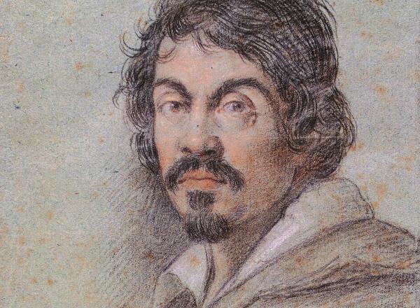 Chalk portrait of Caravaggio by Ottavio Leoni, circa 1621