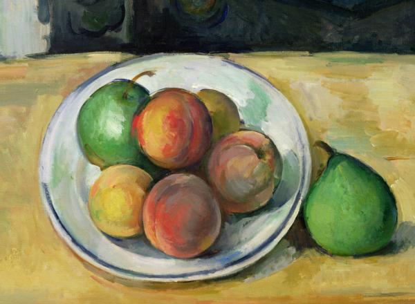 Cezanne still life of peaches and pears