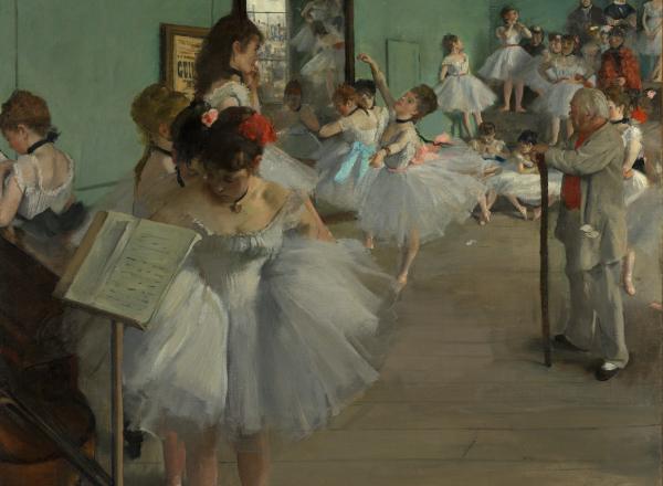 Edgar Degas, The Dance Class, 1874. Oil on canvas. 32 7/8 x 30 3/8 in. (83.5 x 77.2 cm). The Metropolitan Museum of Art.