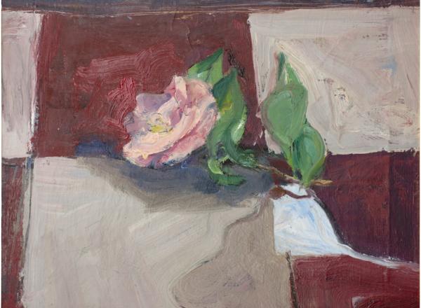 Richard Diebenkorn, Studio Floor – Camelia, 1962, oil on canvas, 26 3/8 x 21 3/4 in. (67 x 55.2 cm).