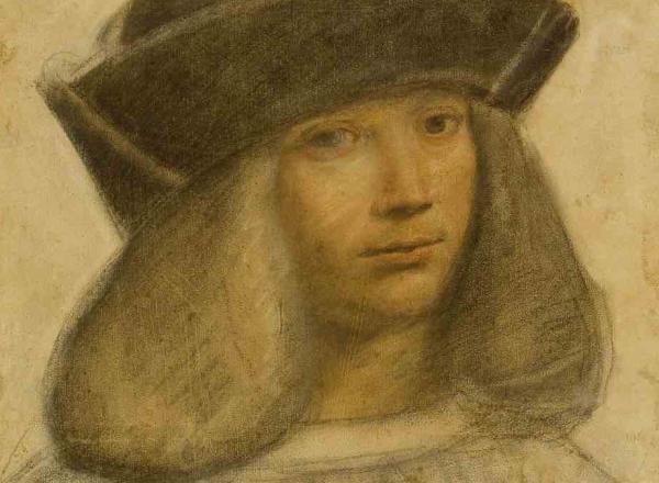 Giovanni Antonio Boltraffio, Franceso Melzi, 1510-1511. Charcoal, white chalk, and chalks of various colors on prepared paper. Ambrosian Library.