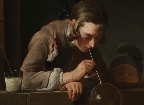 Jean-Baptiste-Siméon Chardin, Soap Bubbles, after 1739, Los Angeles County Museum of Art, gift of The Ahmanson Foundation, 