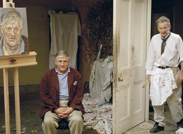 Lucian Freud and David Hockney photographed by David Dawson in 2002.