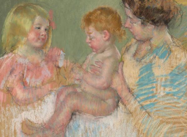 Mary Cassatt, Sara and Her Mother with the Baby (No. 3), 1901. Pastel on paper; 28 3/8 x 36 1/4 in.