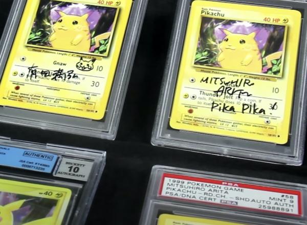 Pikachu Cards. Still Image from "Q/A Interview with Mitsuhiro Arita - Original Pokemon Artist."